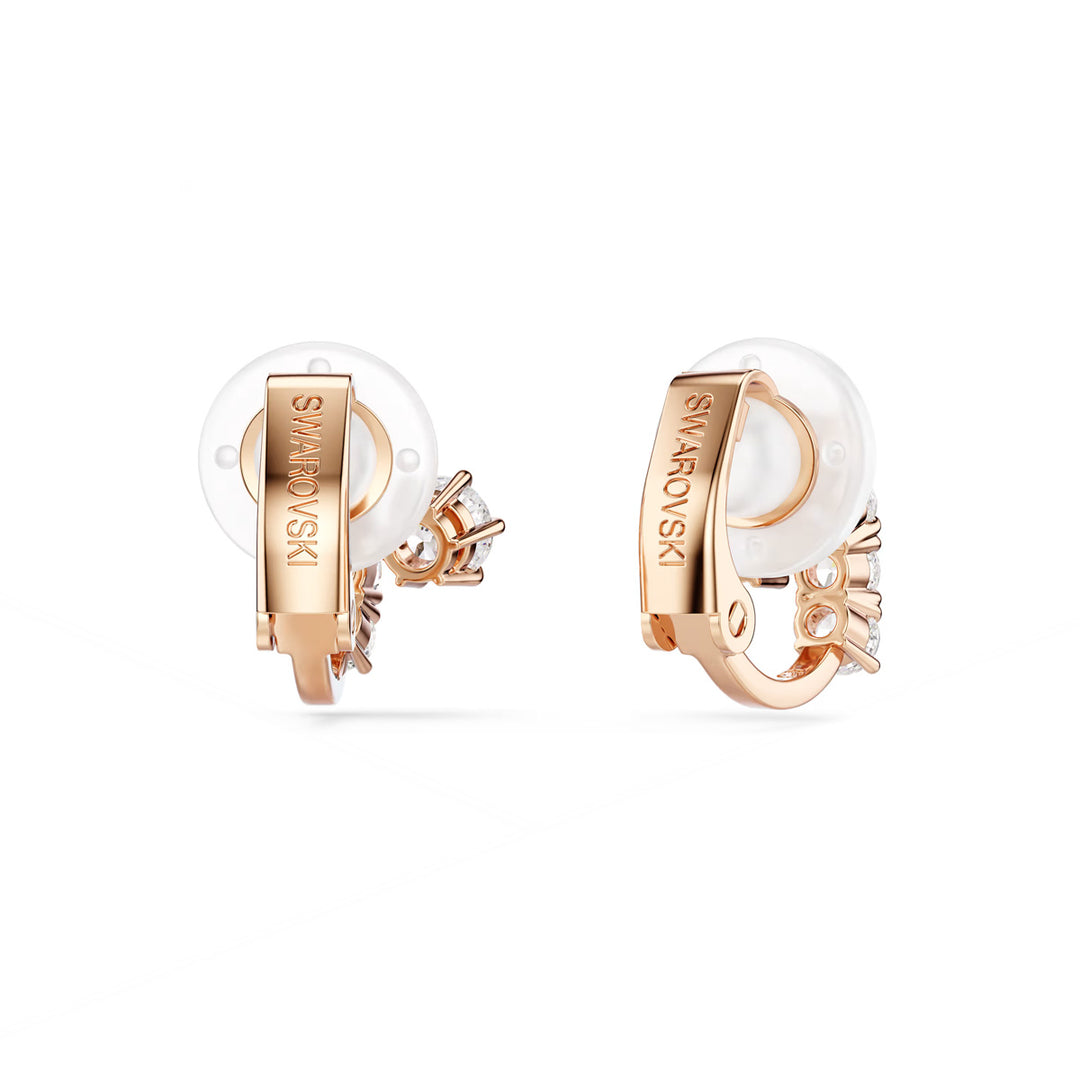 Swarovski Matrix Ohrclips Rundschliff Weiss 18K roségoldbeschichtet - 5763822