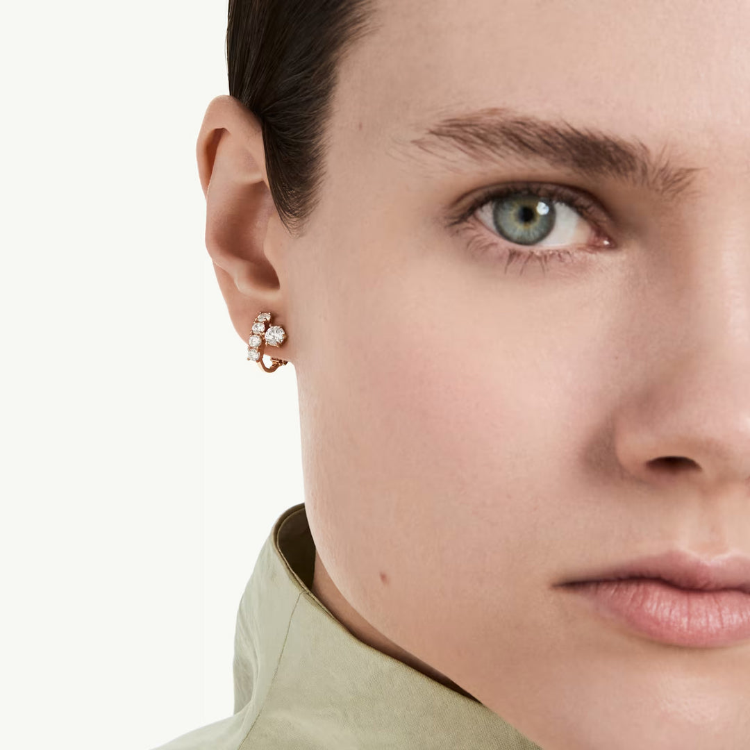 Swarovski Matrix Ohrclips Rundschliff Weiss 18K roségoldbeschichtet - 5763822