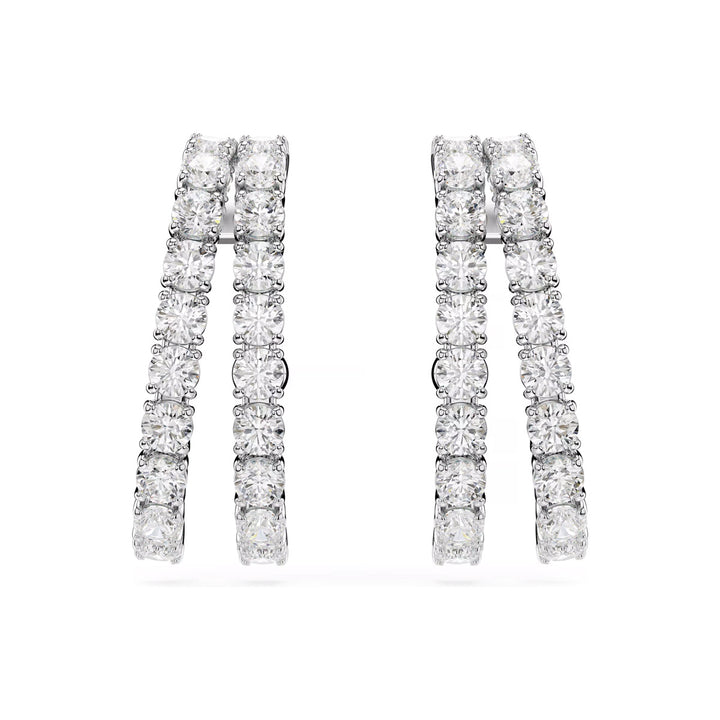 Swarovski Matrix Ohrspangen Rundschliff Weiss Rhodiniert - 5705835