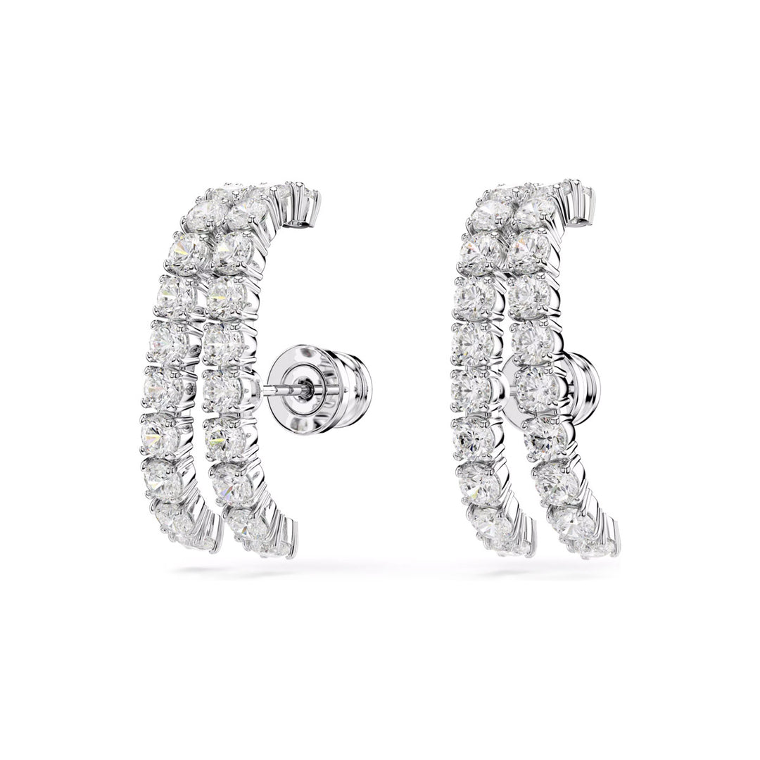 Swarovski Matrix Ohrspangen Rundschliff Weiss Rhodiniert - 5705835