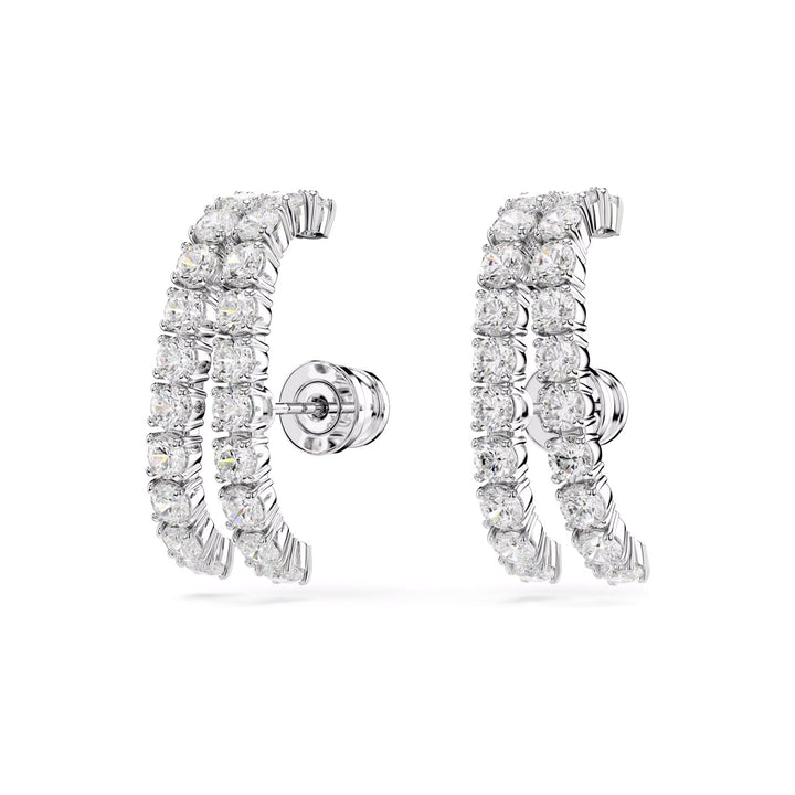 Swarovski Matrix Ohrspangen Rundschliff Weiss Rhodiniert - 5705835