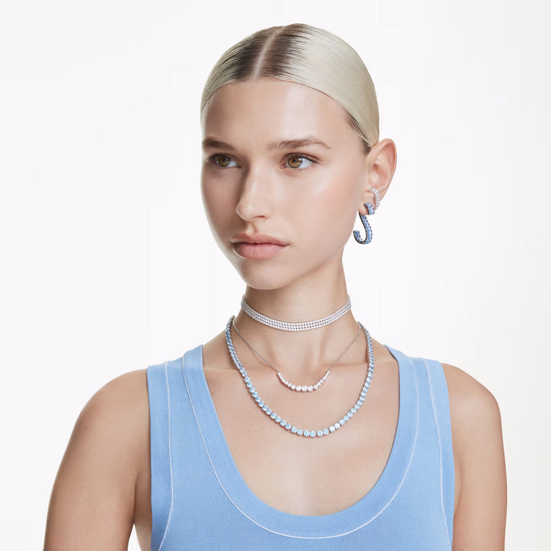 Swarovski Matrix Ohrspangen Rundschliff Weiss Rhodiniert - 5705835