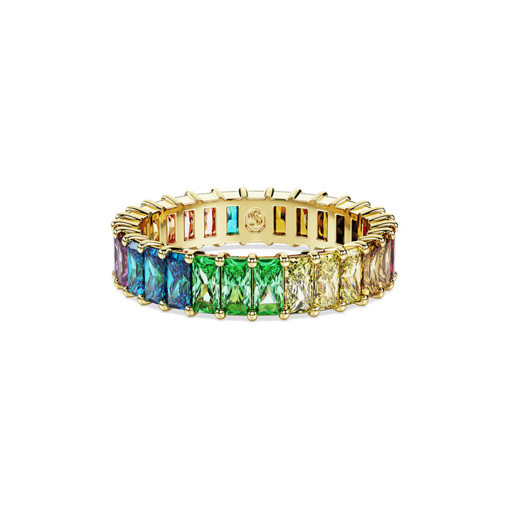 Swarovski Anello Matrix Taglio baguette Multicolore Placcato color oro