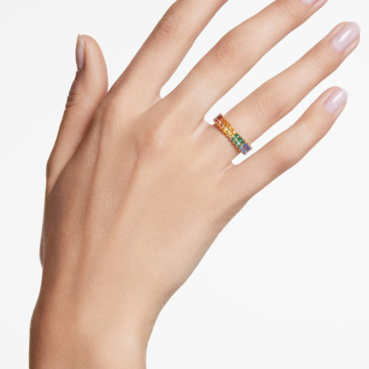 Swarovski Matrix Ring Baguette Schliff Mehrfarbig Goldlegierungsschicht
