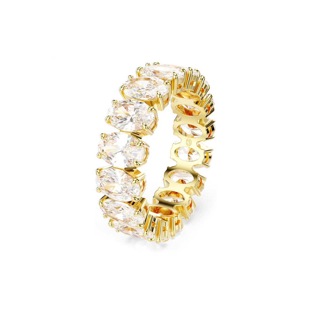 Swarovski Matrix Ring Oval Schliff Weiss Goldlegierungsschicht