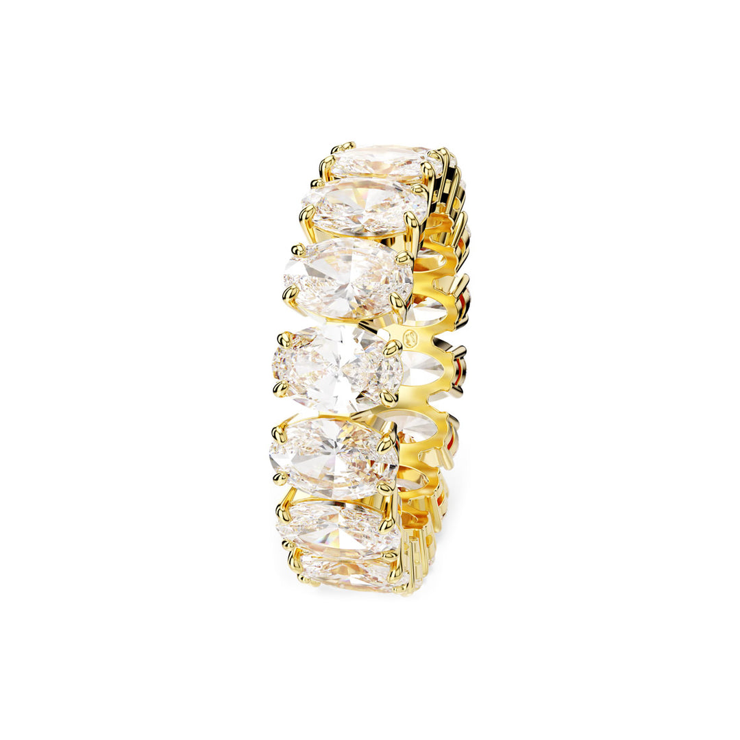 Swarovski Matrix Ring Oval Schliff Weiss Goldlegierungsschicht
