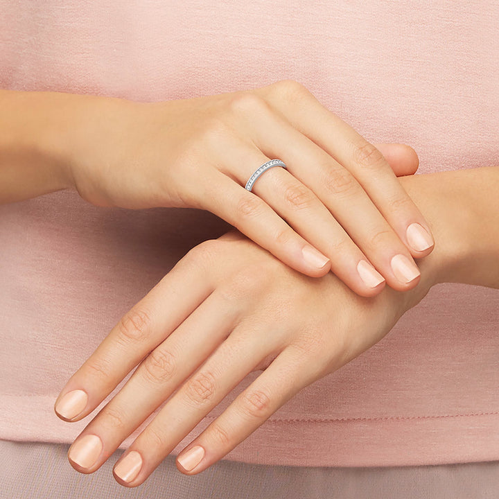 Swarovski Matrix Ring Weiss Rhodiniert