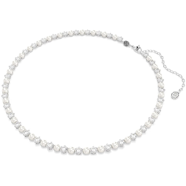 Swarovski Matrix Set Kristallperle Rundschliff Weiss Rhodiniert - 5742040