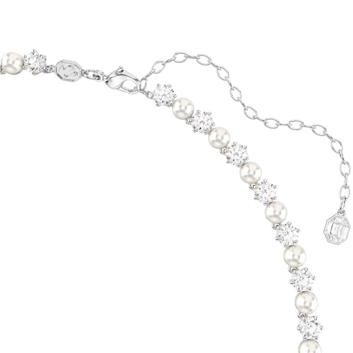 Swarovski Matrix Set Kristallperle Rundschliff Weiss Rhodiniert - 5742040