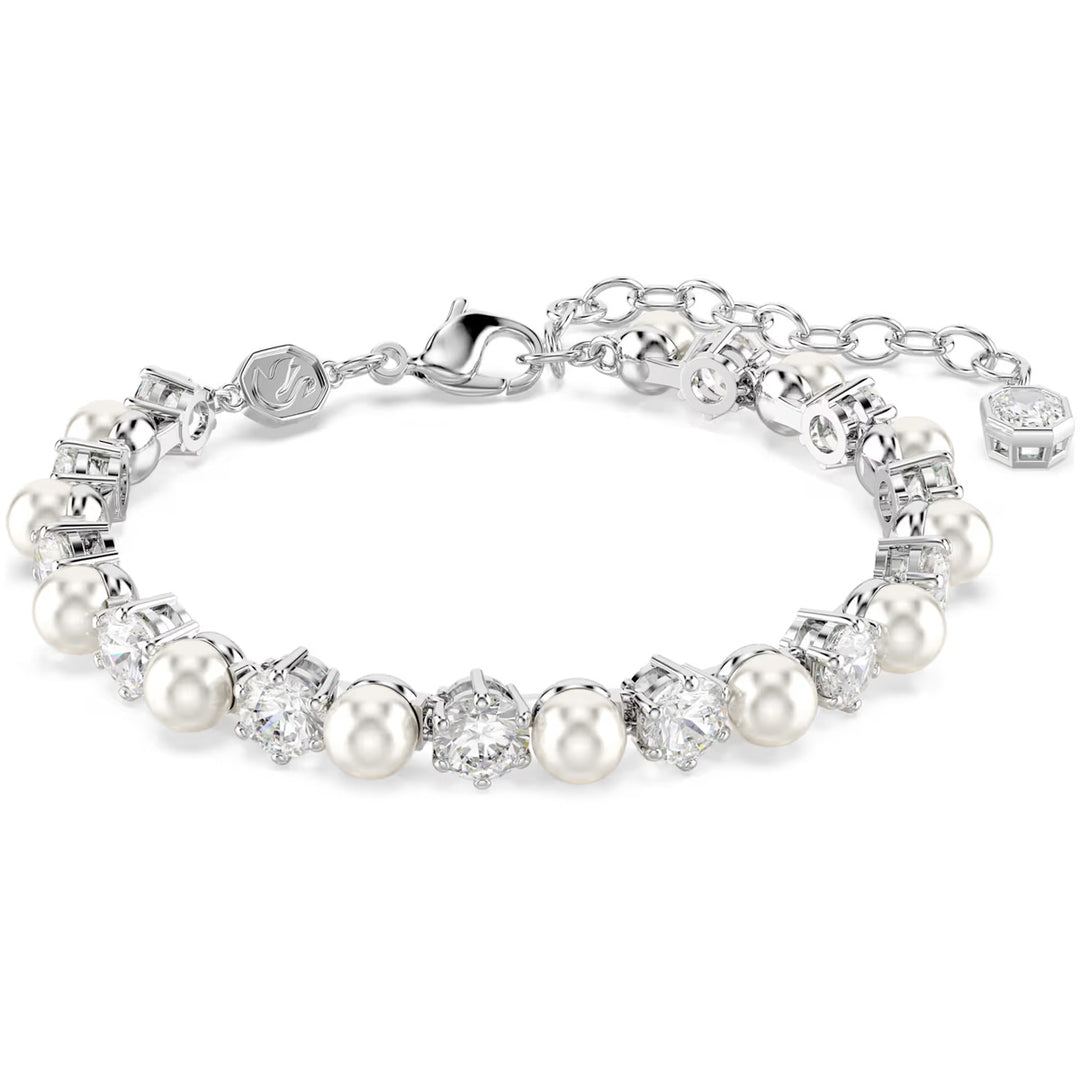 Swarovski Matrix Set Kristallperle Rundschliff Weiss Rhodiniert - 5742040
