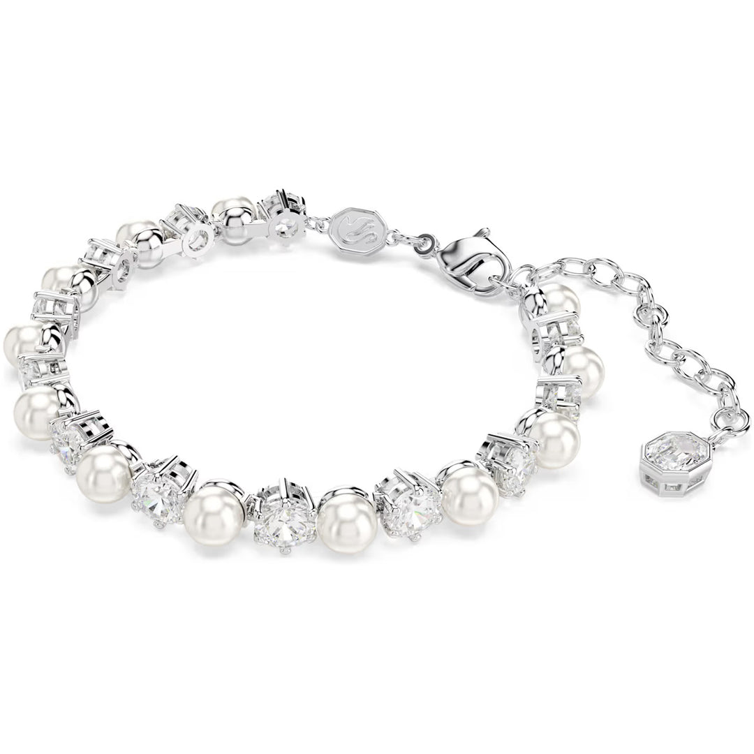 Swarovski Matrix Set Kristallperle Rundschliff Weiss Rhodiniert - 5742040