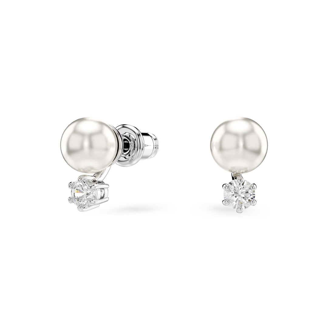 Swarovski Matrix Set Kristallperle Rundschliff Weiss Rhodiniert - 5742040