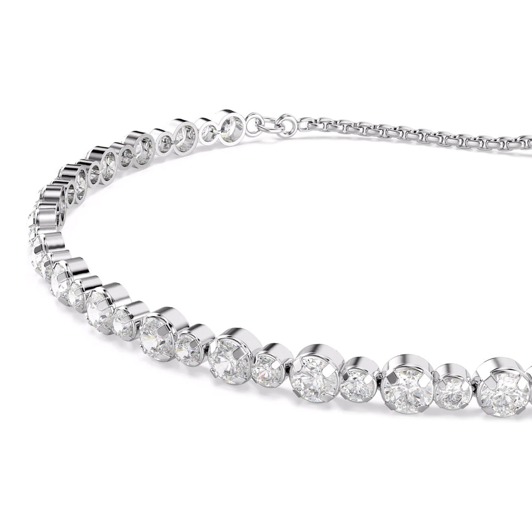 Swarovski Matrix Tennis Armband Gemischte Rundschliffe Weiss - 5677813