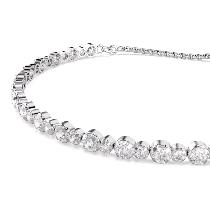 Swarovski Matrix Tennis Armband Gemischte Rundschliffe Weiss - 5677813