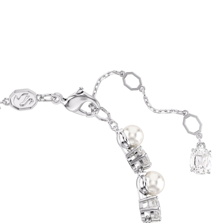 Swarovski Matrix Tennis Armband Kristallperle Rundschliff Weiss - 5689625
