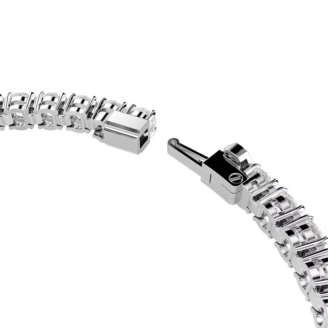 Swarovski Matrix Tennis Armband Rundschliff Weiss Rhodiniert