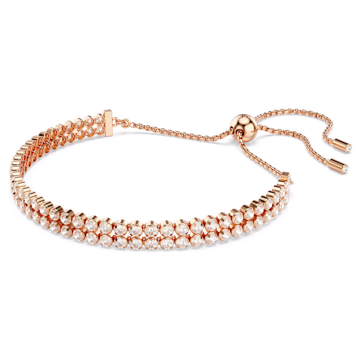 Swarovski Matrix Tennis Armband Rundschliff Weiss Roségold Legierungsschicht - 5677823