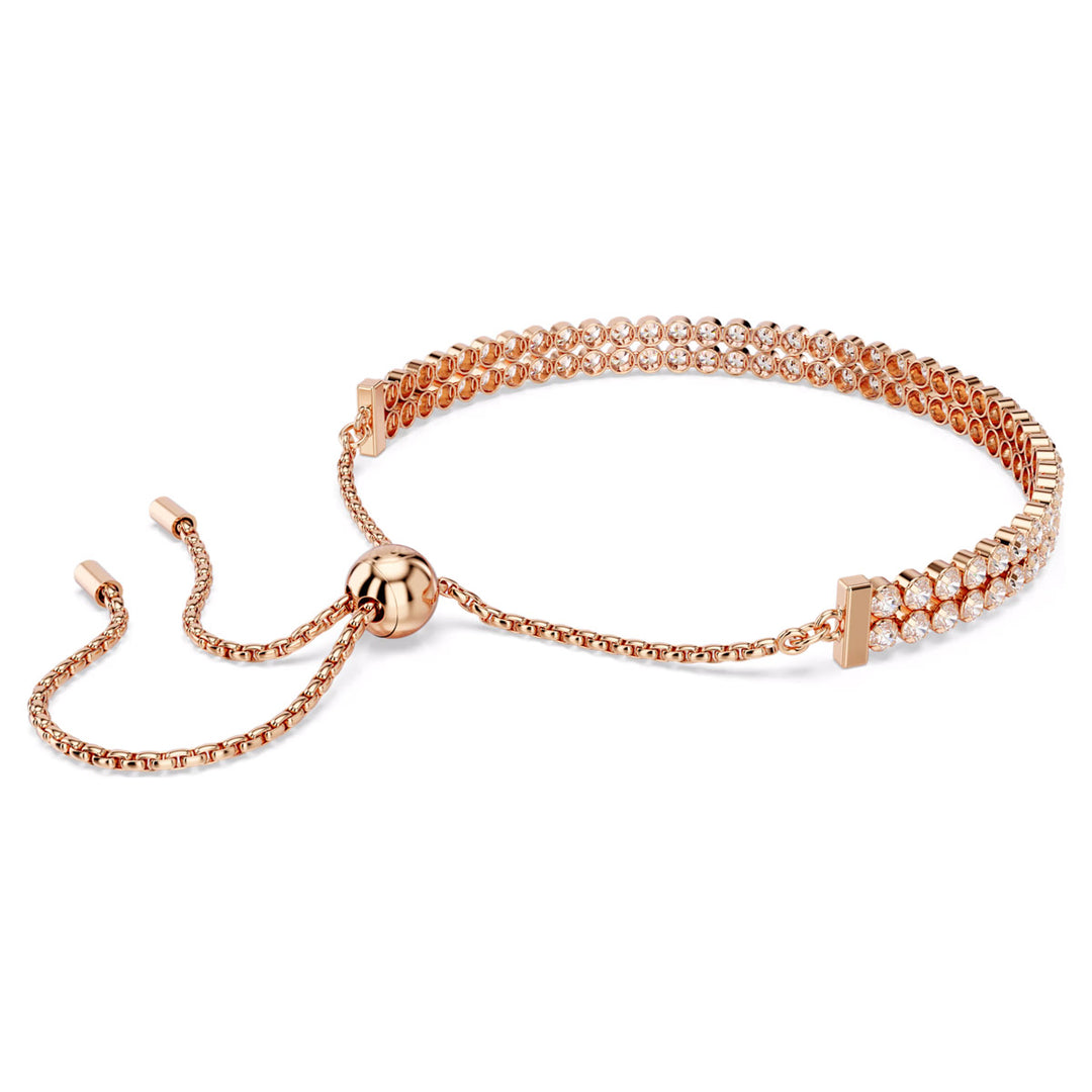 Swarovski Matrix Tennis Armband Rundschliff Weiss Roségold Legierungsschicht - 5677823