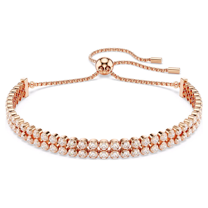 Swarovski Matrix Tennis Armband Rundschliff Weiss Roségold Legierungsschicht - 5677823