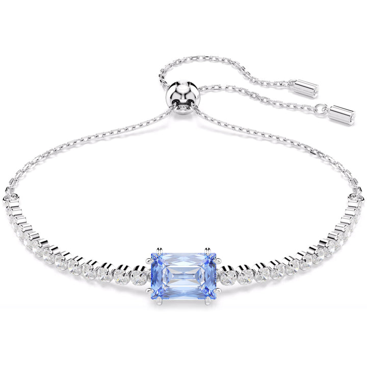 Swarovski Matrix Tennis Bracelet Mixed cuts Blue Rhodium plated - 5693412