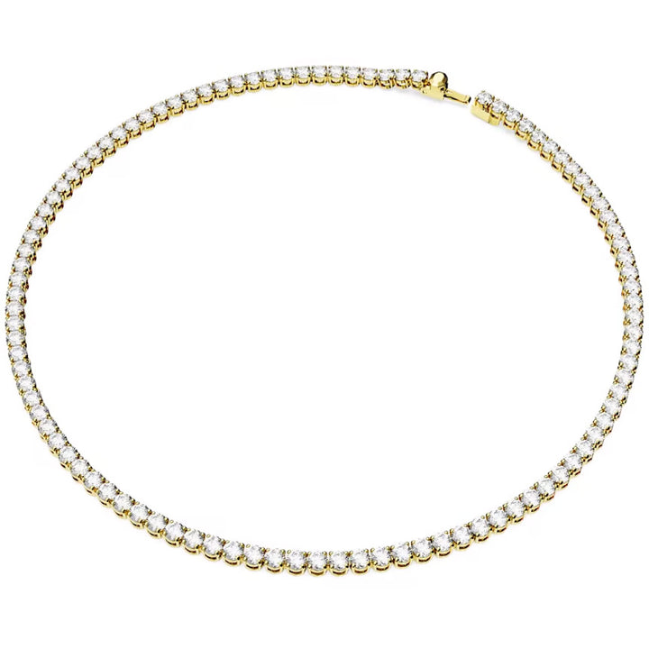 Swarovski Matrix Tennis Halskette Rundschliff Weiss Goldlegierungsschicht - 5681795