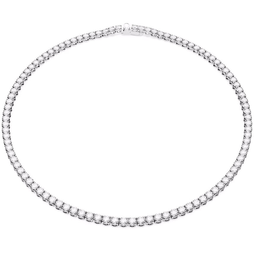 Swarovski Matrix Tennis Halskette Rundschliff Klein Weiss