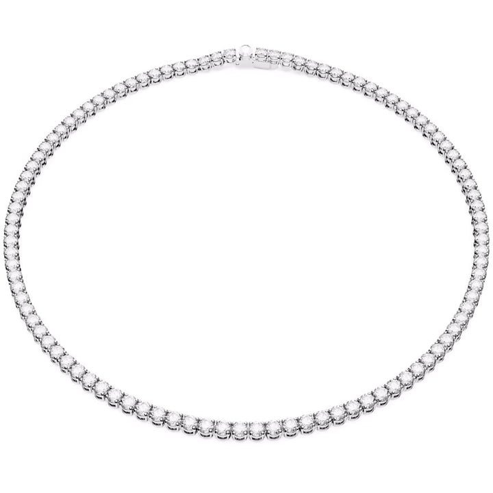 Swarovski Matrix Tennis Halskette Rundschliff Klein Weiss