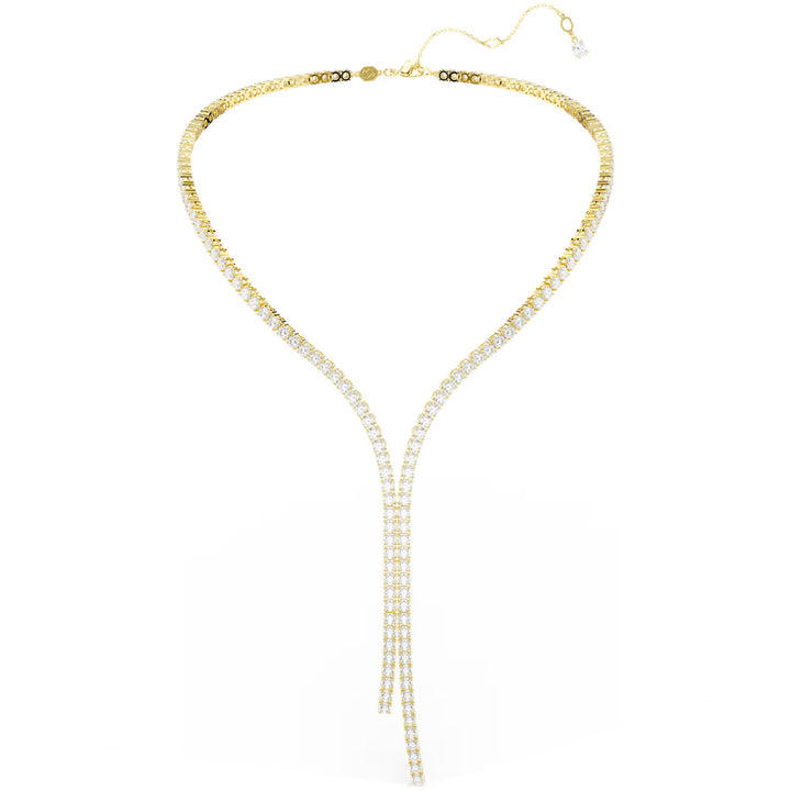 Swarovski Matrix Y Halskette Rundschliff Weiss 18K goldbeschichtet - 5750601