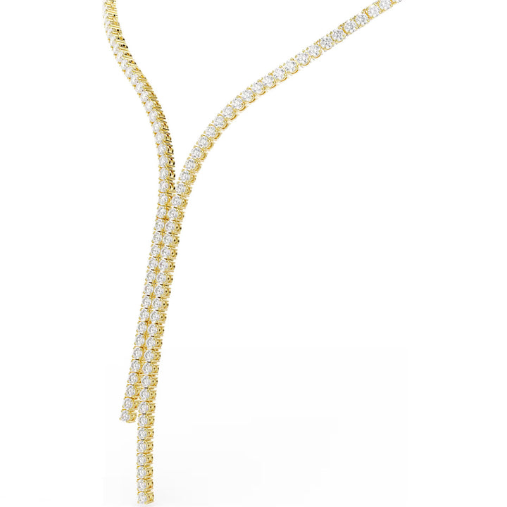 Swarovski Matrix Y Halskette Rundschliff Weiss 18K goldbeschichtet - 5750601