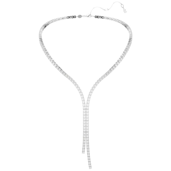 Swarovski Matrix Y Halskette Rundschliff Weiss Rhodiniert - 5707988