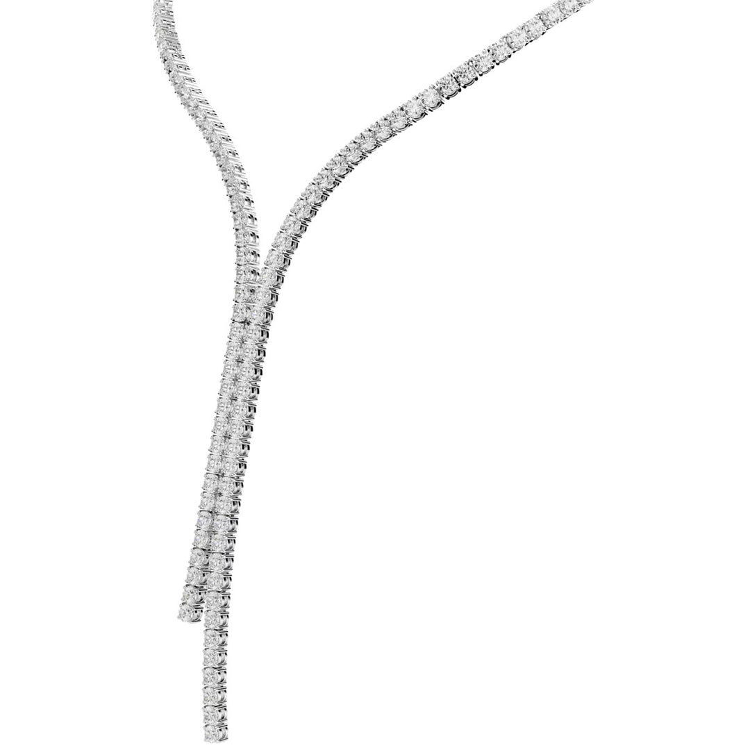 Swarovski Matrix Y Halskette Rundschliff Weiss Rhodiniert - 5707988