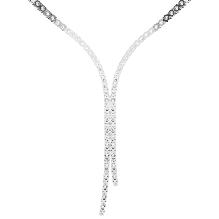 Swarovski Matrix Y Halskette Rundschliff Weiss Rhodiniert - 5707988