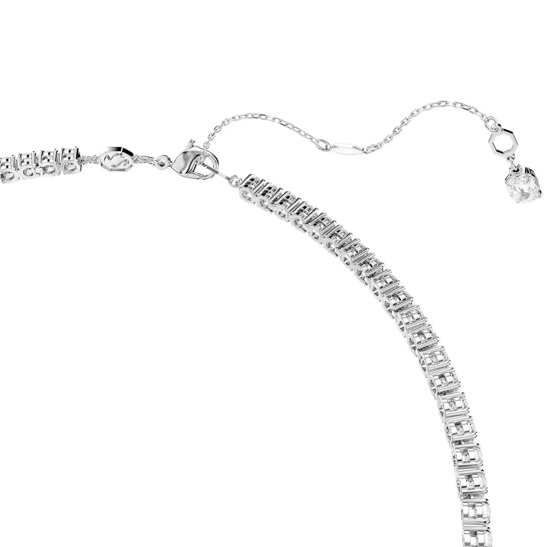 Swarovski Matrix Y Halskette Rundschliff Weiss Rhodiniert - 5707988