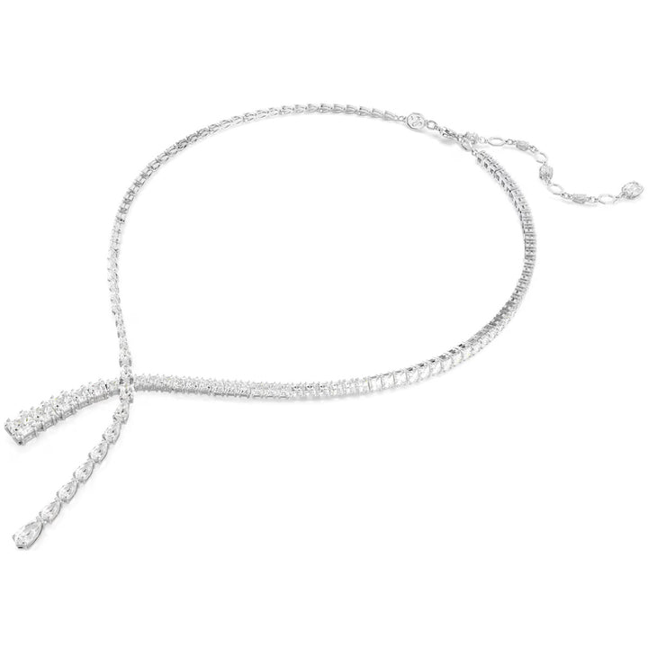 Swarovski Matrix Y Halskette Verschiedene Schliffe Weiss Rhodiniert - 5692533