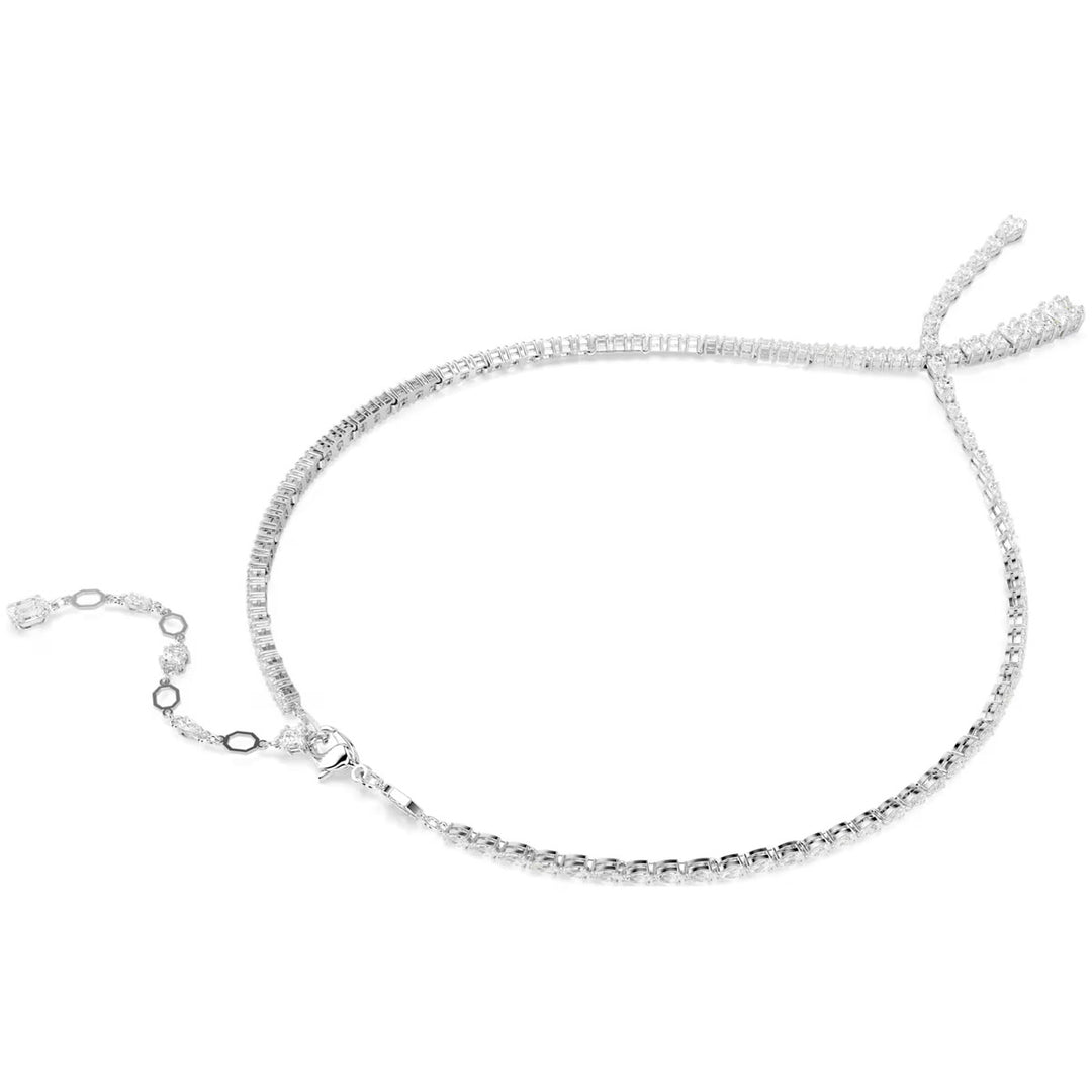Swarovski Matrix Y Halskette Verschiedene Schliffe Weiss Rhodiniert - 5692533