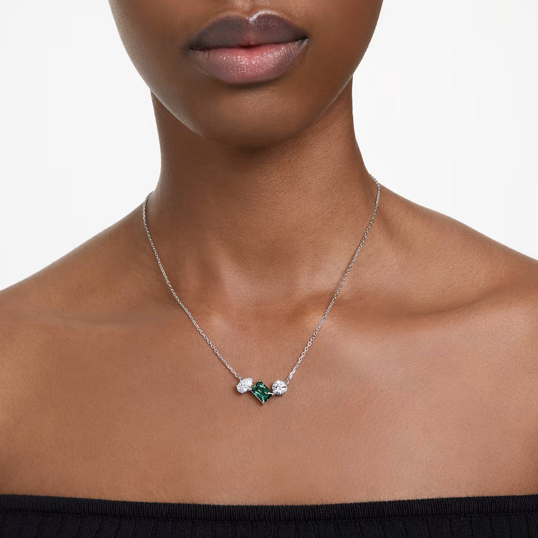 Swarovski Mesmera Halskette Verschiedene Schliffe Grün Rhodiniert - 5668278