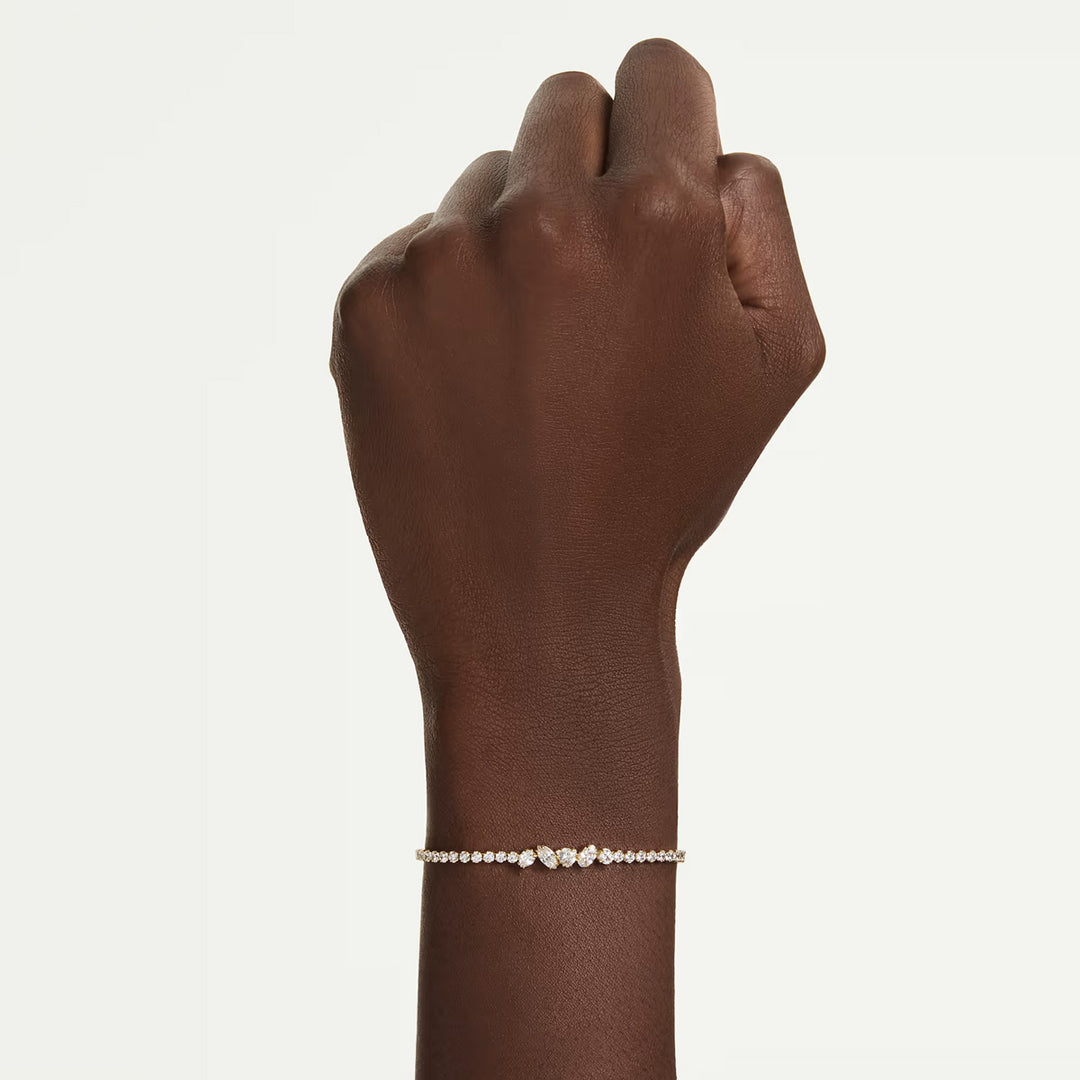 Swarovski Mesmera Armband Verschiedene Schliffe Weiss 18K goldbeschichtet - 5747939