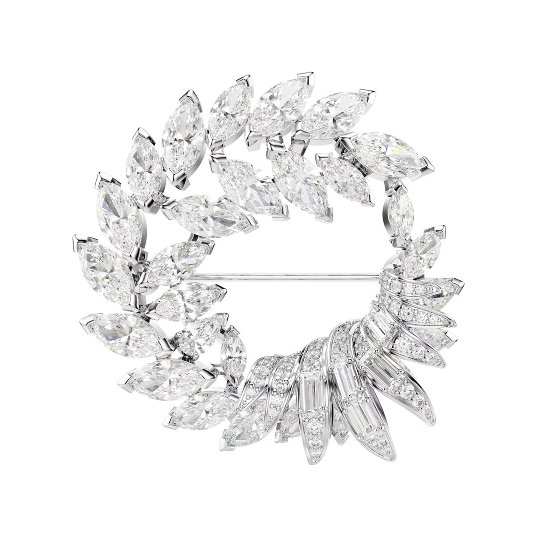 Swarovski Spilla Mesmera Taglio Marquise Bianca Placcato rodio - 5754566