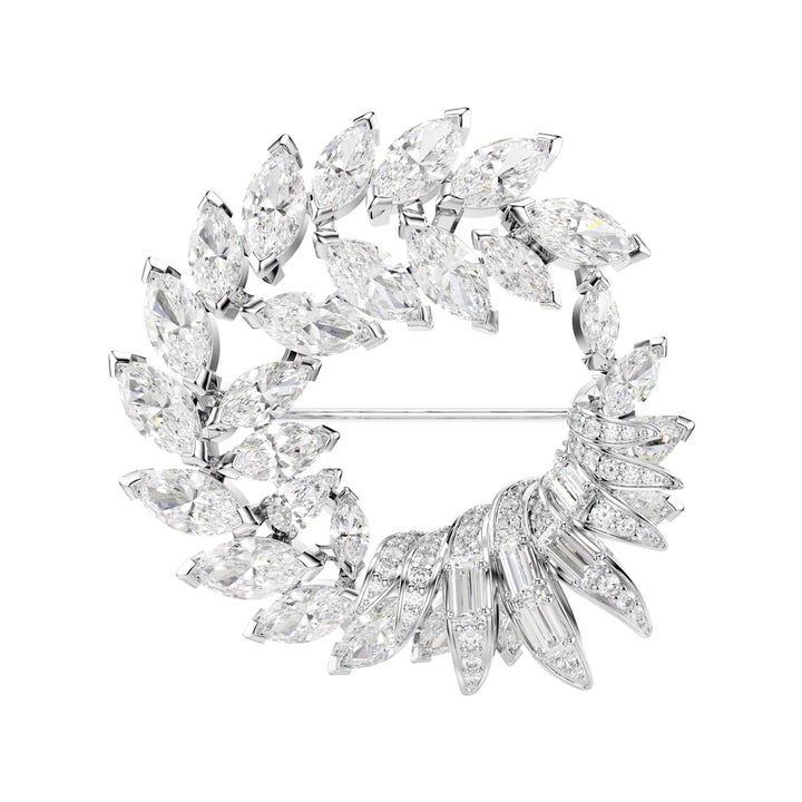 Swarovski Spilla Mesmera Taglio Marquise Bianca Placcato rodio - 5754566