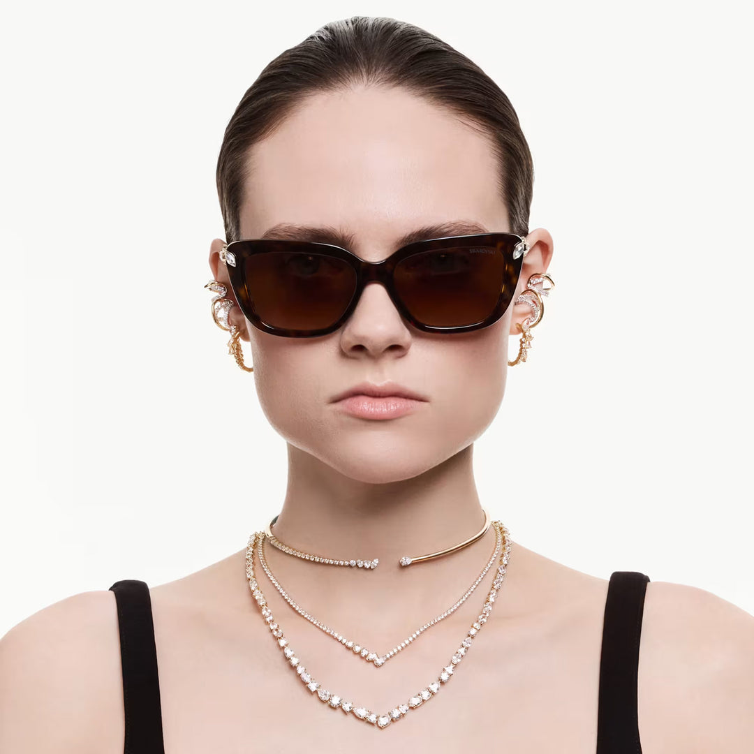Swarovski Mesmera Halsband Verschiedene Schliffe Weiss 18K goldbeschichtet