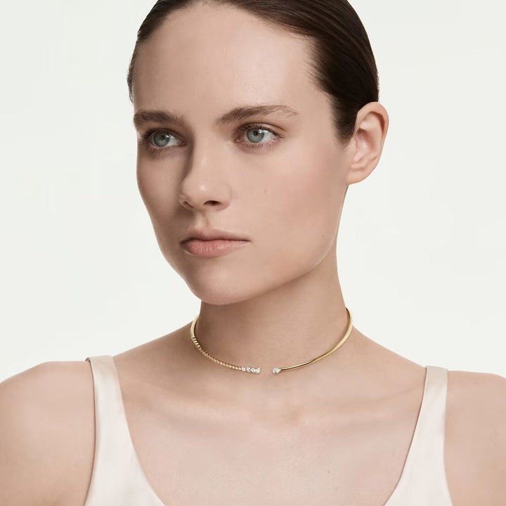 Swarovski Mesmera Halsband Verschiedene Schliffe Weiss 18K goldbeschichtet