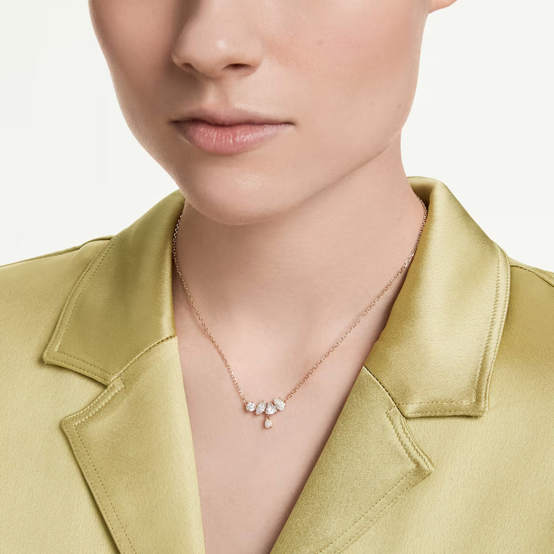 Swarovski Mesmera Halskette Verschiedene Schliffe Weiss 18K roségoldbeschichtet - 5747996