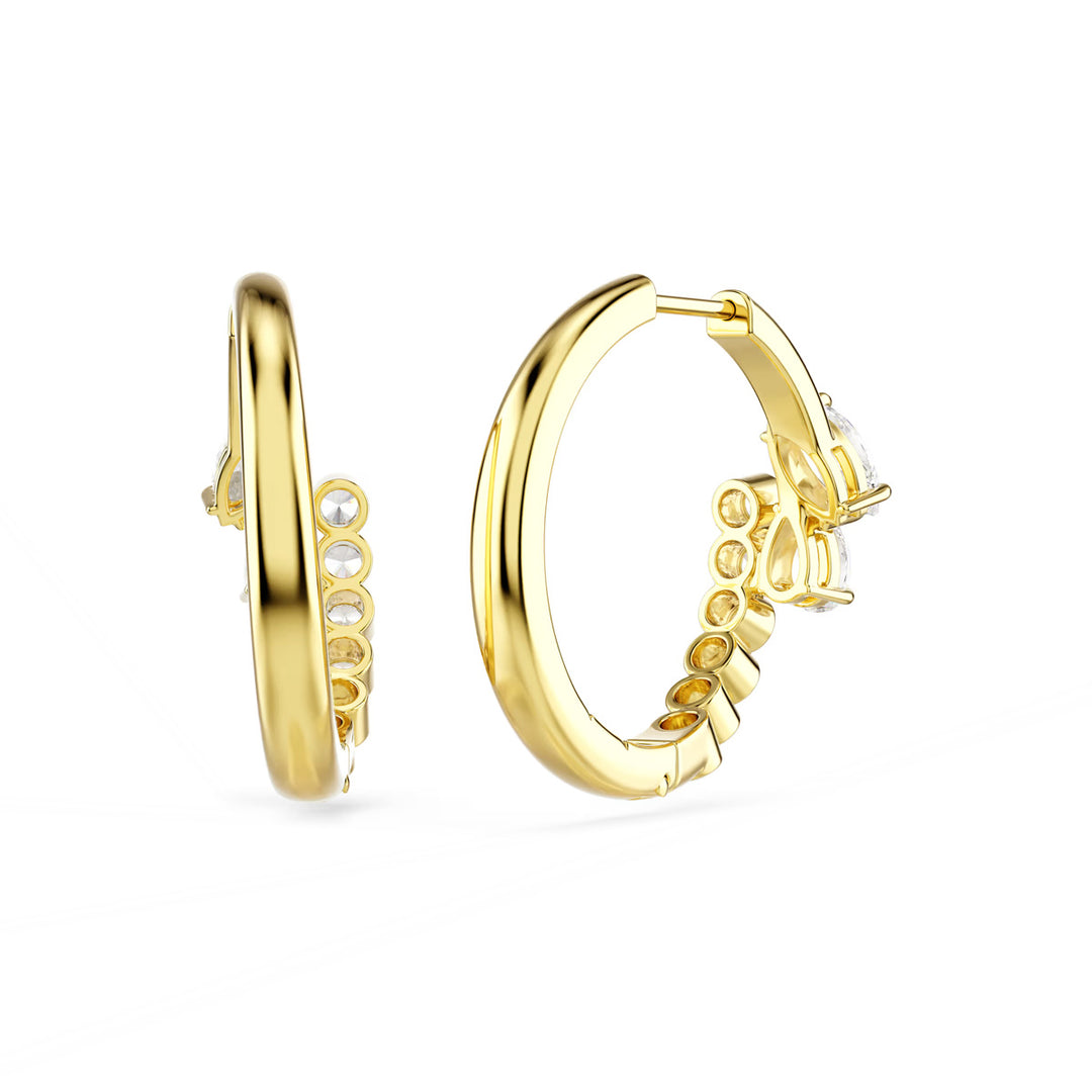 Swarovski Mesmera Kreolen Verschiedene Schliffe Weiss 18K goldbeschichtet - 5761975