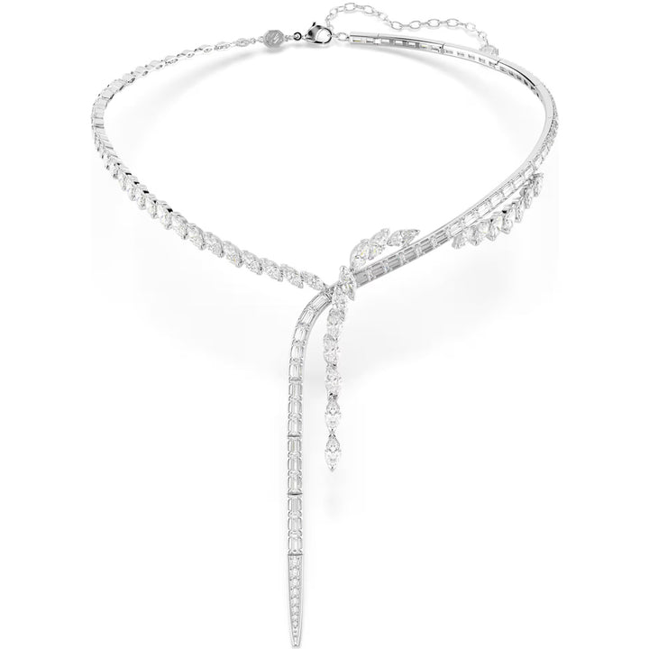 Swarovski Mesmera Y Halskette Verschiedene Schliffe Weiss Rhodiniert - 5748652