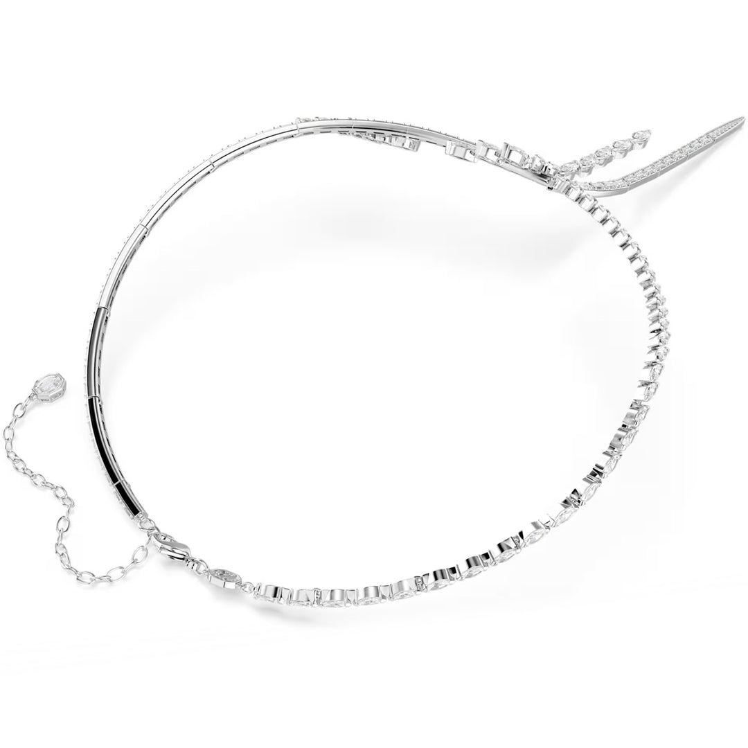 Swarovski Mesmera Y Halskette Verschiedene Schliffe Weiss Rhodiniert - 5748652