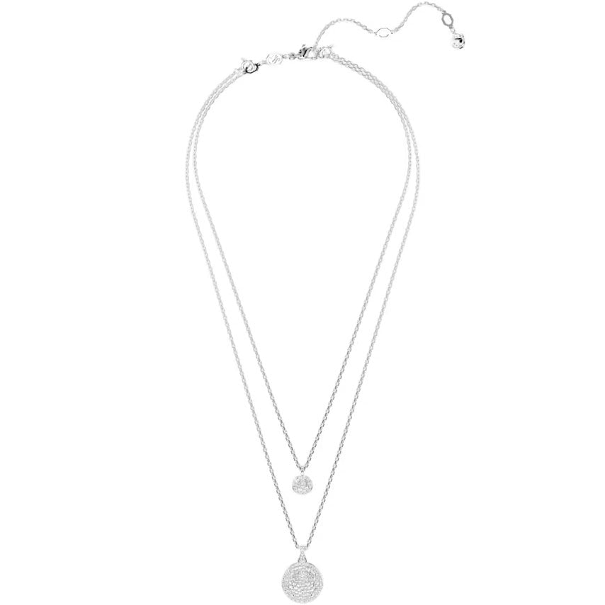 Swarovski Sublima Halskette im Lagenlook Weiss Rhodiniert - 5684244