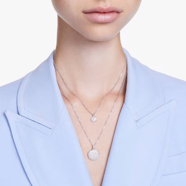 Swarovski Sublima Halskette im Lagenlook Weiss Rhodiniert - 5684244