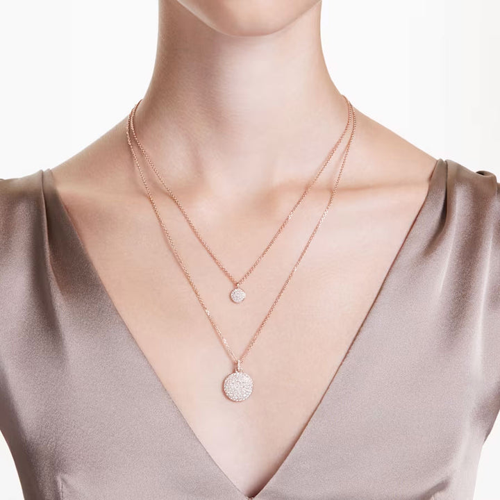 Swarovski Meteora Halskette im Lagenlook Weiss Roségold - 5683449