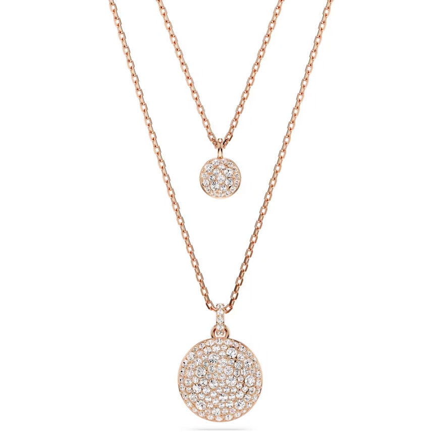 Swarovski Meteora Halskette im Lagenlook Weiss Roségold - 5683449