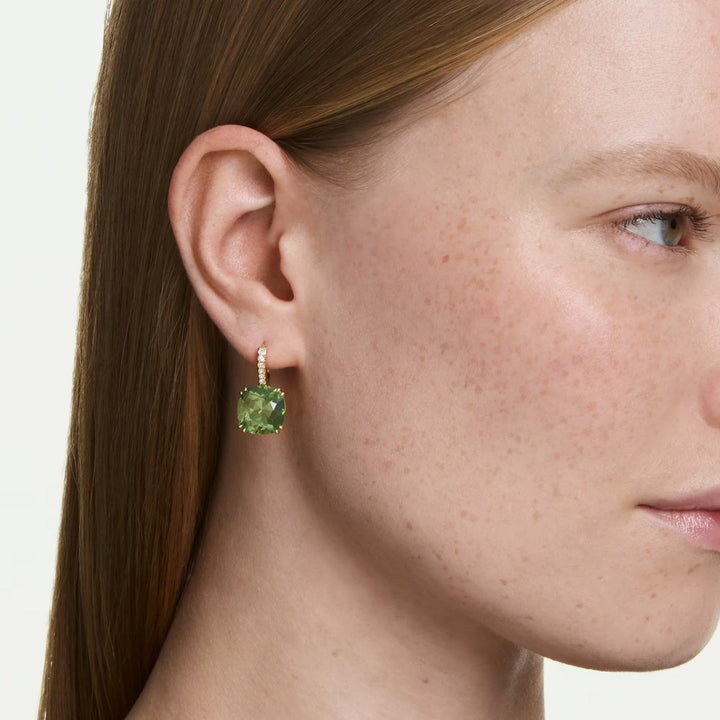 Swarovski Millenia Drop Ohrhänger Kissenschliff Grün 18K goldbeschichtet - 5764822